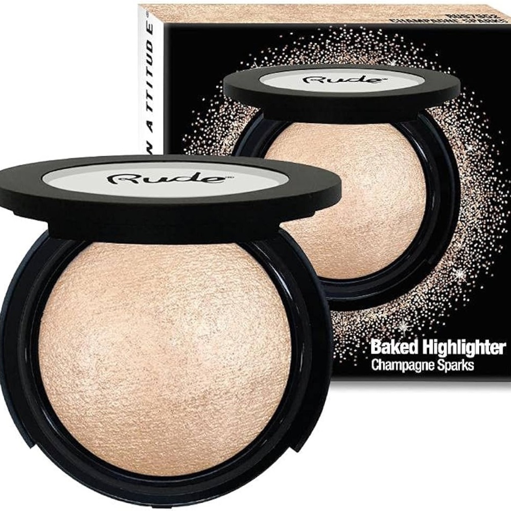 RUDE Baked Highlighter in champagne sparks